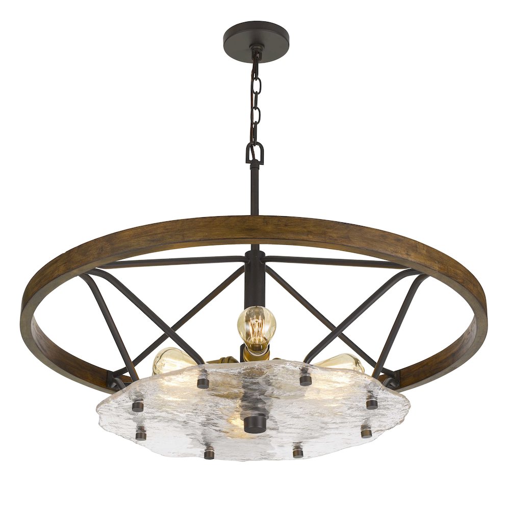 Sherrill Metal/Wood Chandelier (Edison Bulbs Not Included). Picture 3