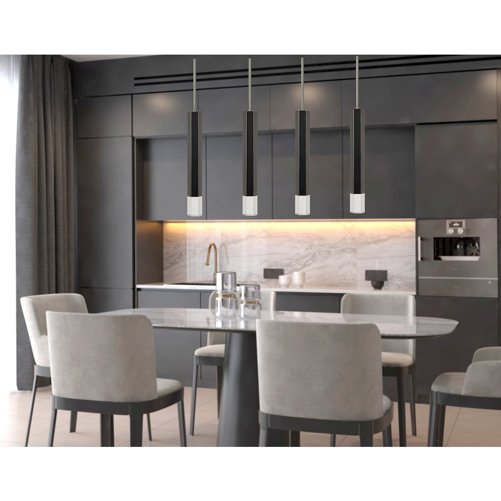 Troy Integrated Led Dimmable Hexagonaluminum Casted 1 Light Pendant. Picture 2