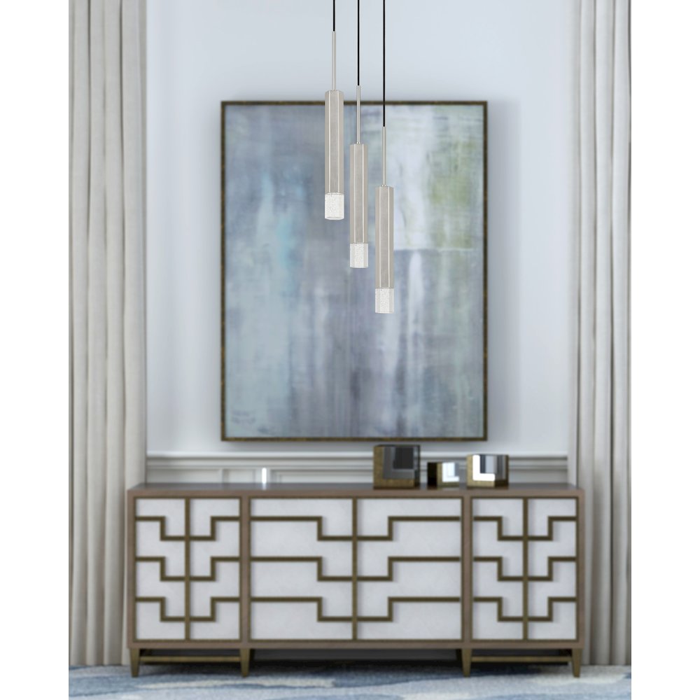 Troy Integrated Led Dimmable Hexagon Aluminum Casted 3 Lights Pendant. Picture 3
