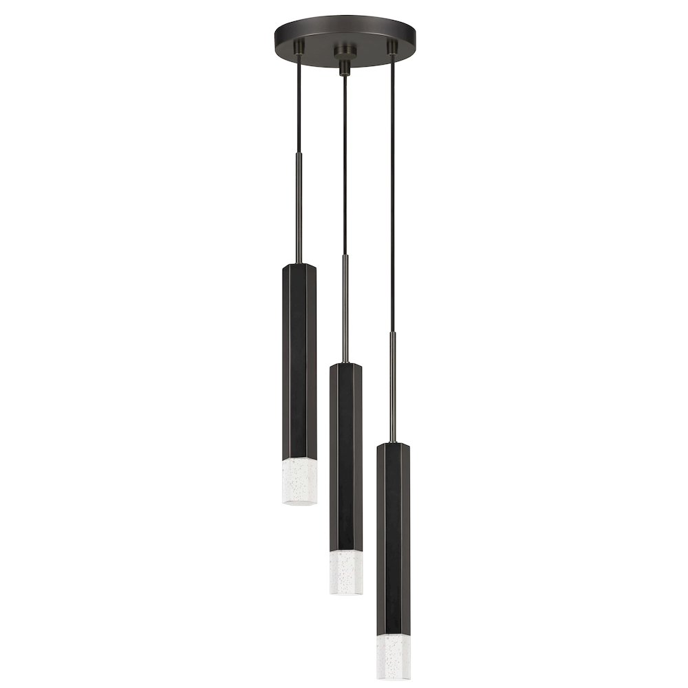 Troy Integrated Led Dimmable Hexagon Aluminum Casted 3 Lights Pendant. Picture 1