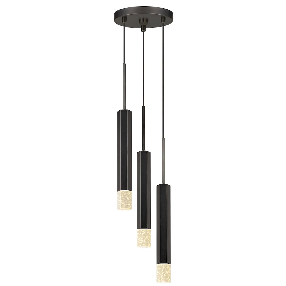 Troy Integrated Led Dimmable Hexagon Aluminum Casted 3 Lights Pendant. Picture 2