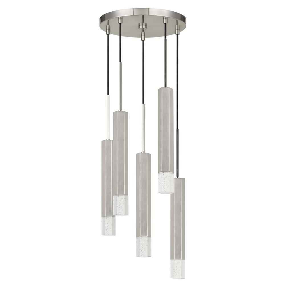 Troy Integrated Led Dimmable Hexagon Aluminum Casted 5 Lights Pendant. Picture 1
