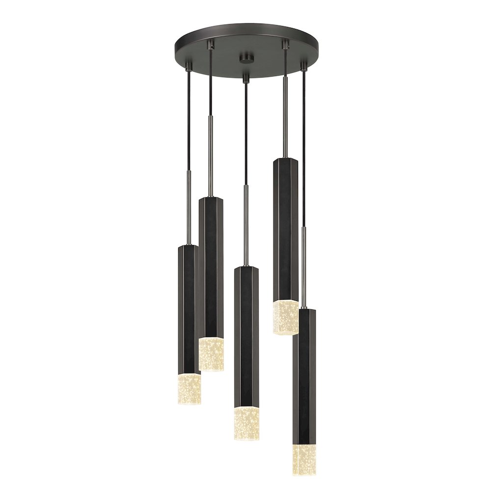 Troy Integrated Led Dimmable Hexagon Aluminum Casted 5 Lights Pendant. Picture 3