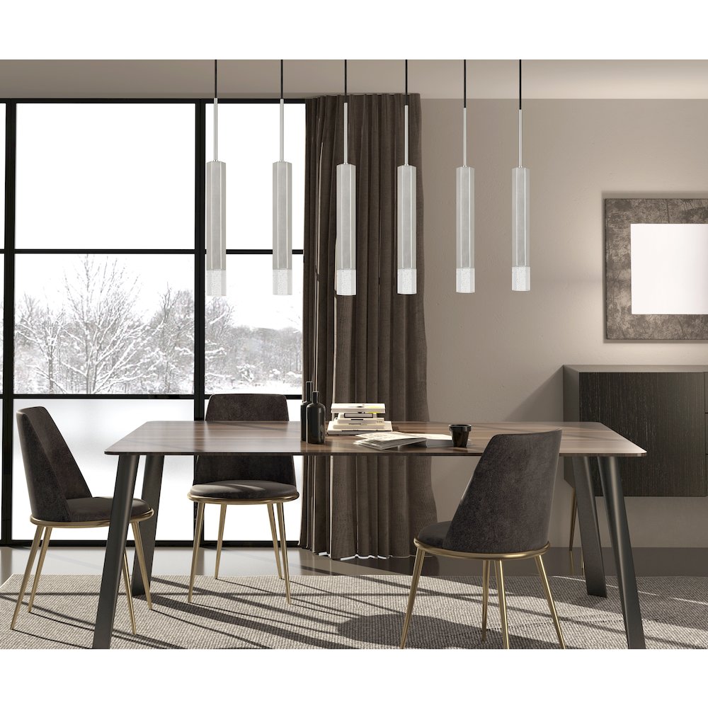 Troy Integrated Led Dimmable Hexagon Aluminum Casted 6 Lights Pendant. Picture 2