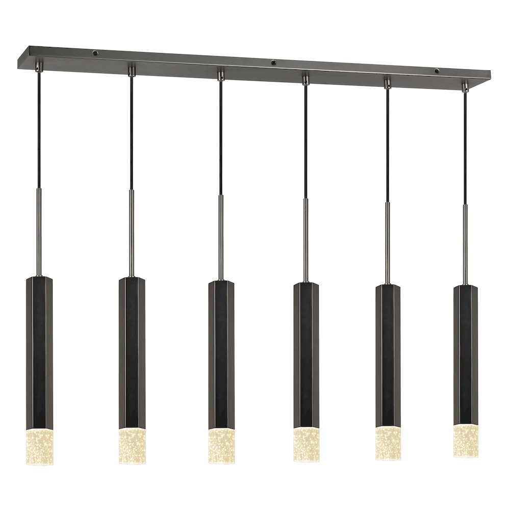 Troy Integrated Led Dimmable Hexagon Aluminum Casted 6 Lights Pendant. Picture 2