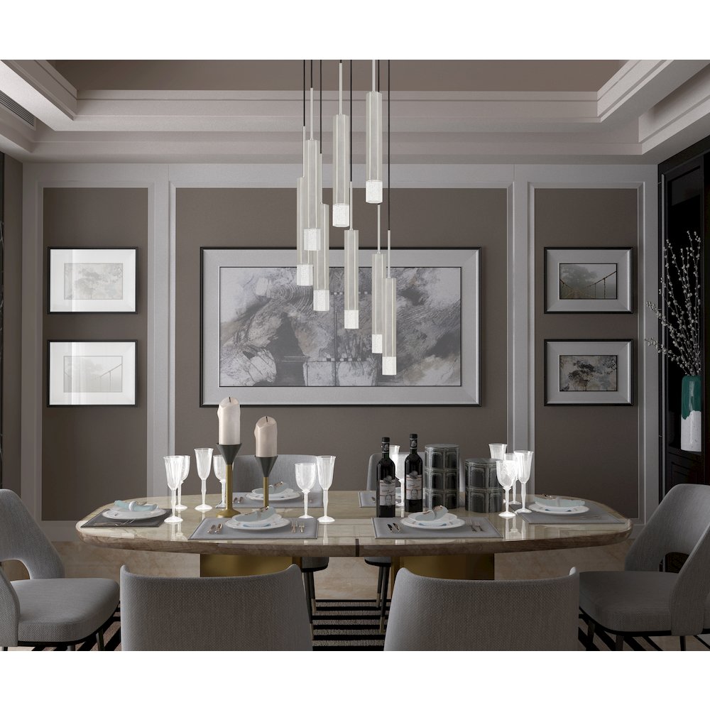 Troy Integrated Led Dimmable Hexagon Aluminum Casted 8 Lights Pendant. Picture 3