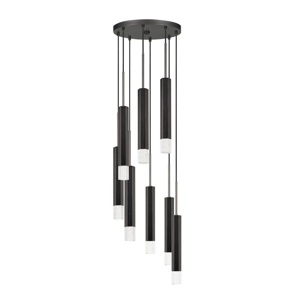Troy Integrated Led Dimmable Hexagon Aluminum Casted 8 Lights Pendant. Picture 1