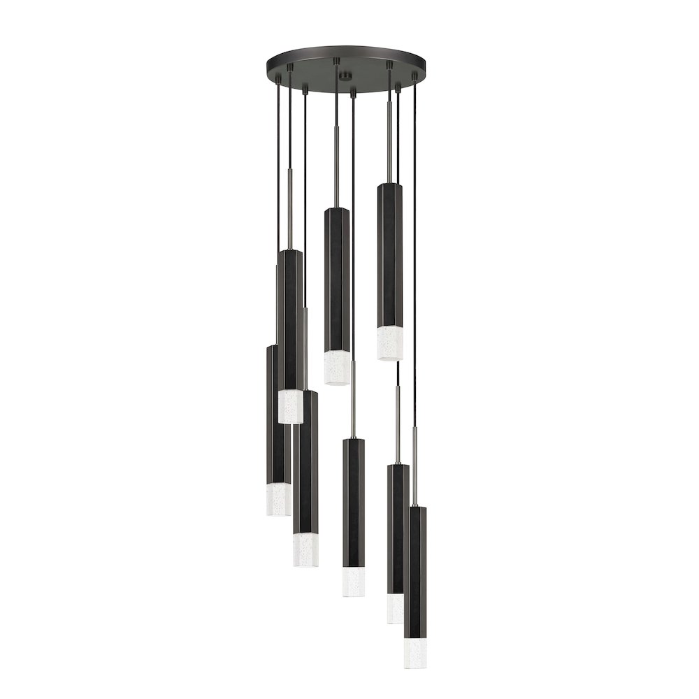Troy Integrated Led Dimmable Hexagon Aluminum Casted 8 Lights Pendant. Picture 1