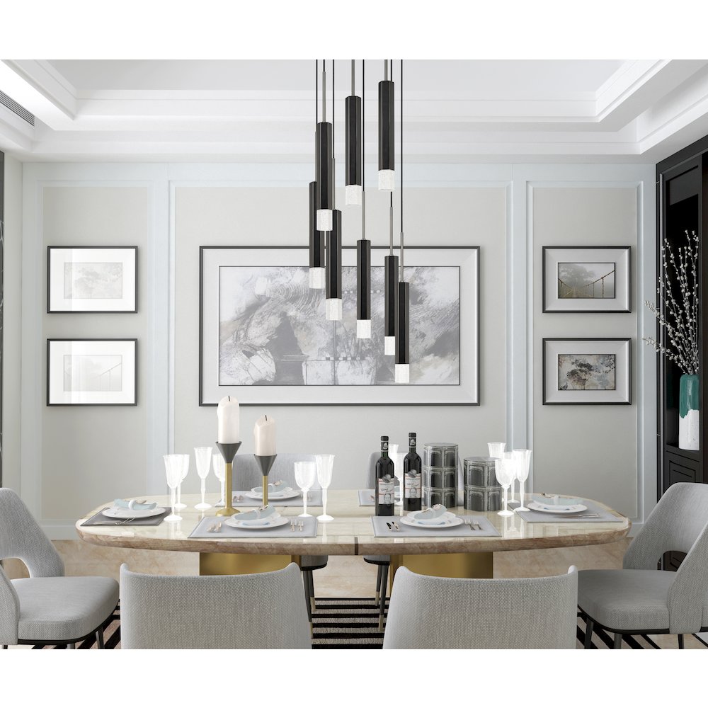 Troy Integrated Led Dimmable Hexagon Aluminum Casted 8 Lights Pendant. Picture 3