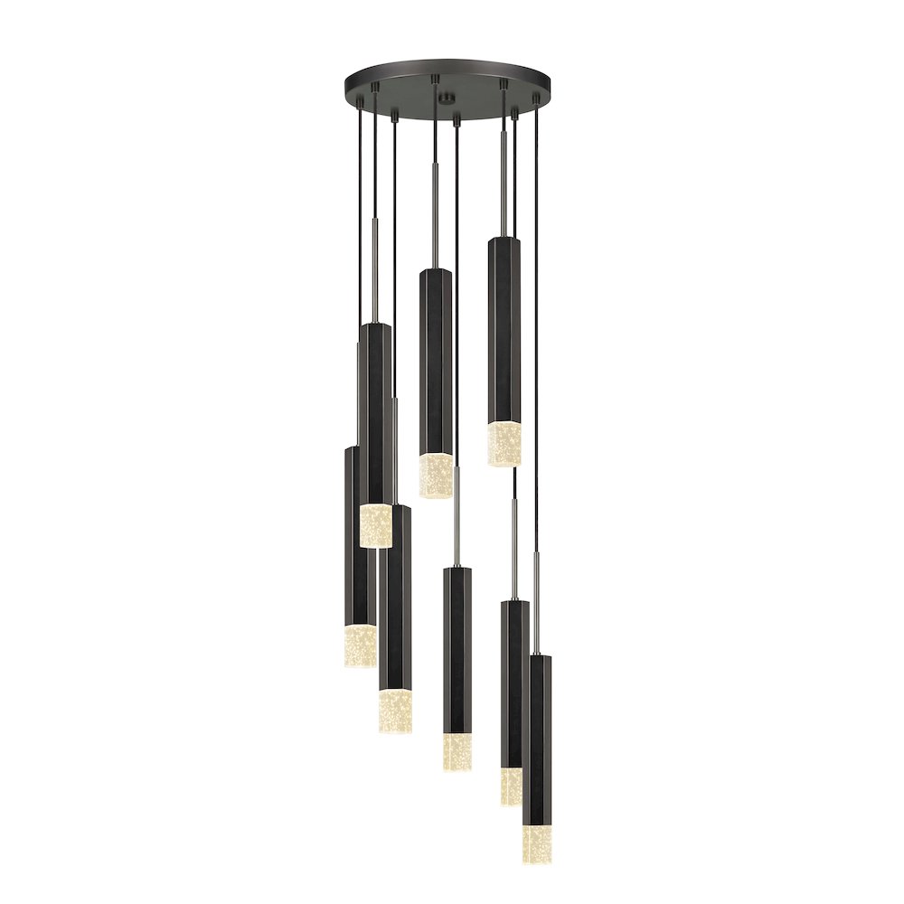 Troy Integrated Led Dimmable Hexagon Aluminum Casted 8 Lights Pendant. Picture 2