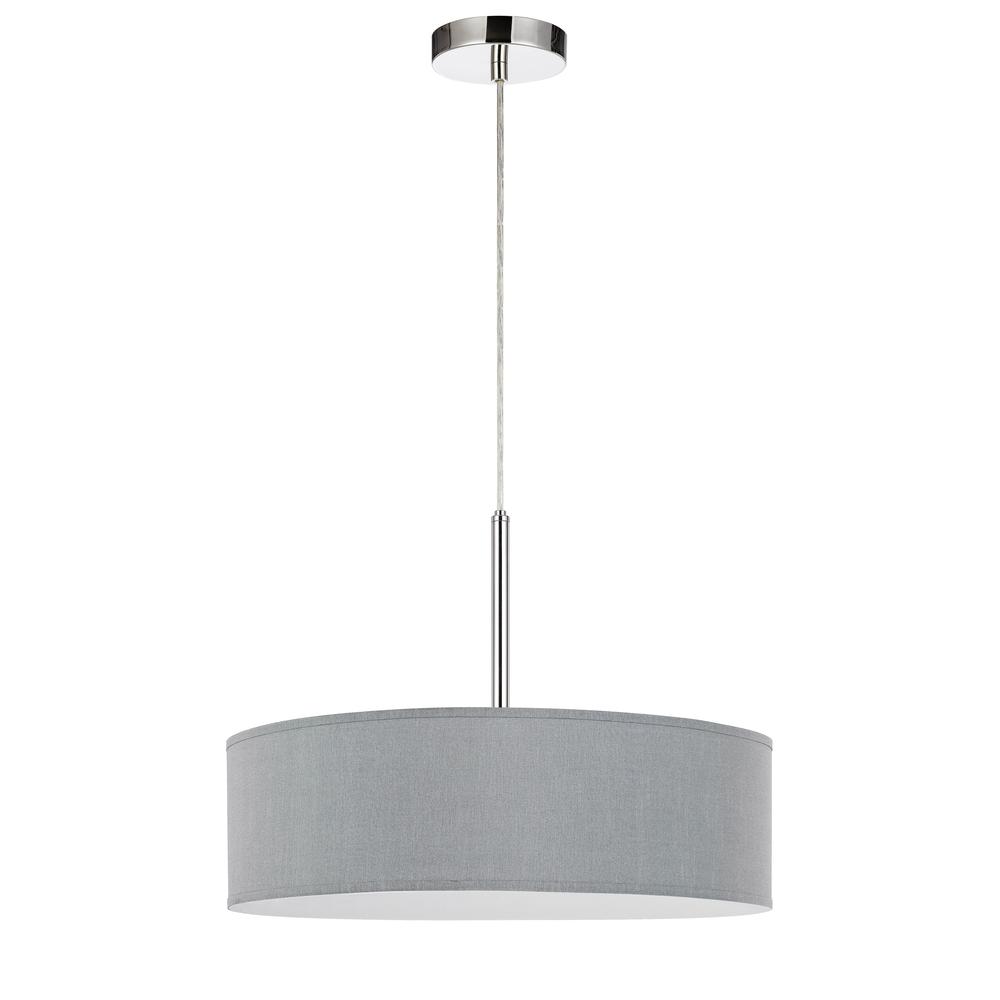 Led 18W Dimmable Pendant With Diffuser And Hardback Fabric Shade. Picture 1
