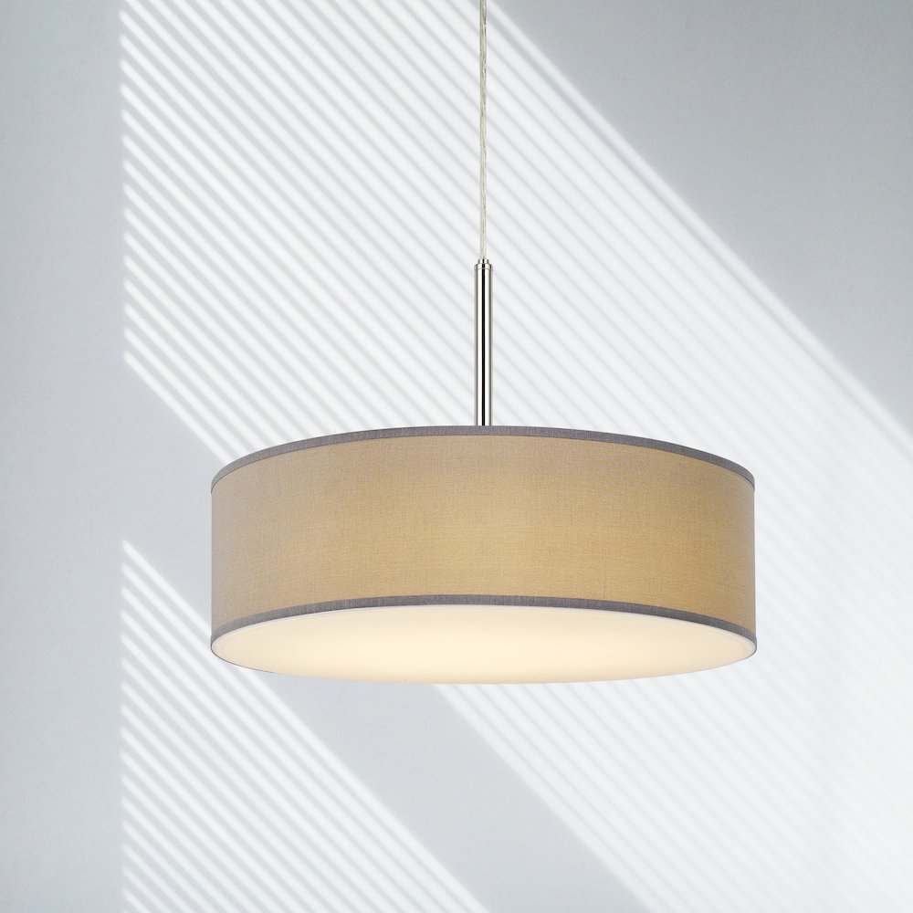 Led 18W Dimmable Pendant With Diffuser And Hardback Fabric Shade. Picture 2