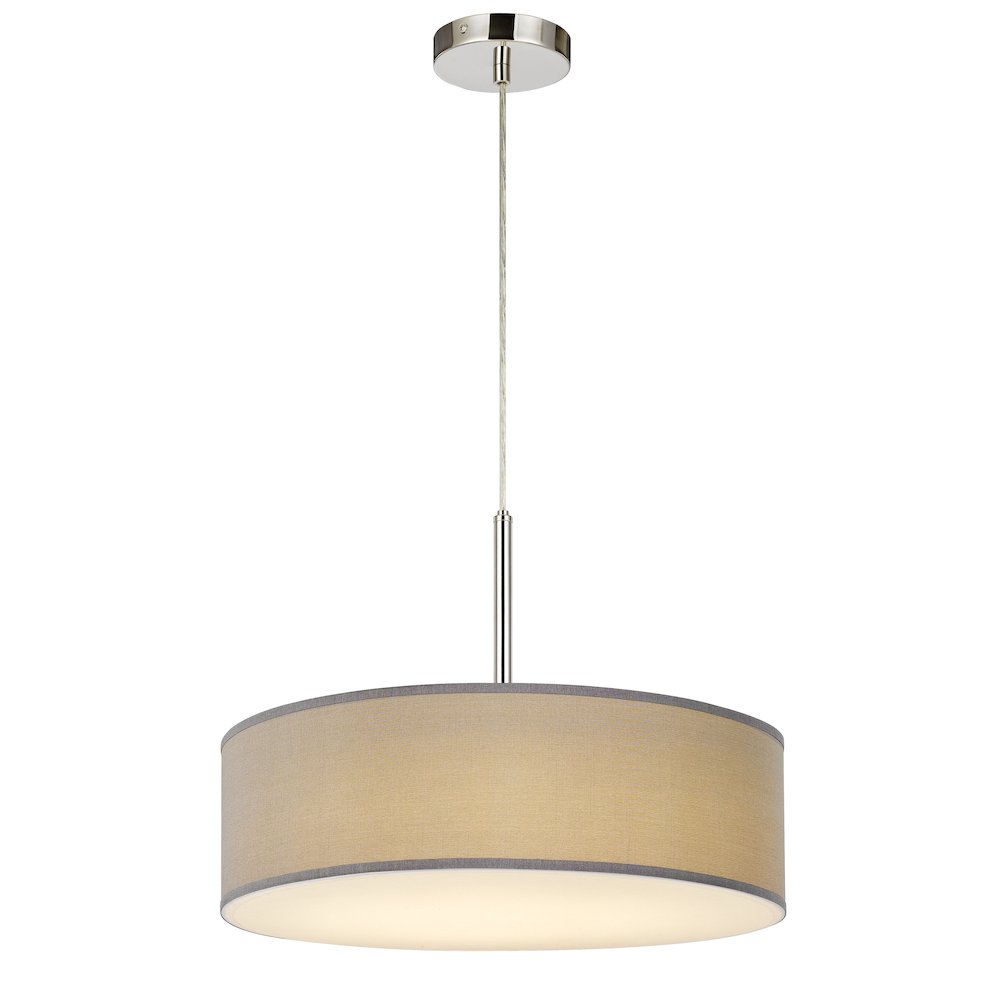 Led 18W Dimmable Pendant With Diffuser And Hardback Fabric Shade. Picture 3