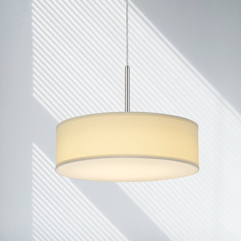 Led 18W Dimmable Pendant With Diffuser And Hardback Fabric Shade. Picture 2