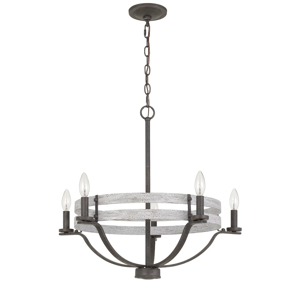 60W X 5 Brig Metal Chandelier. Picture 1