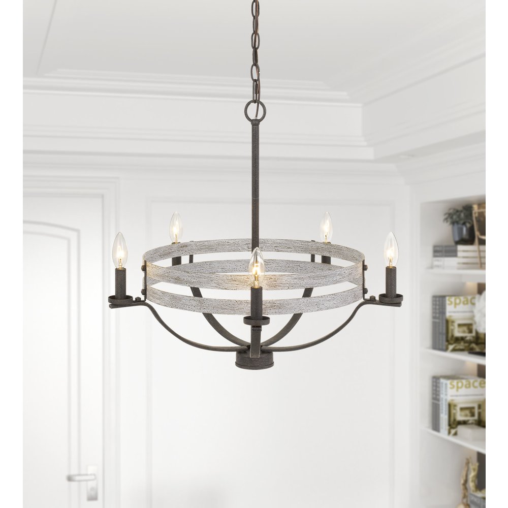 60W X 5 Brig Metal Chandelier. Picture 2