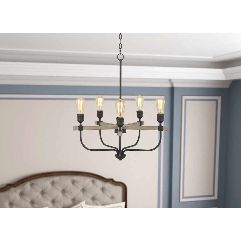 60W X 5 Sion Metal Chandelier. Picture 2