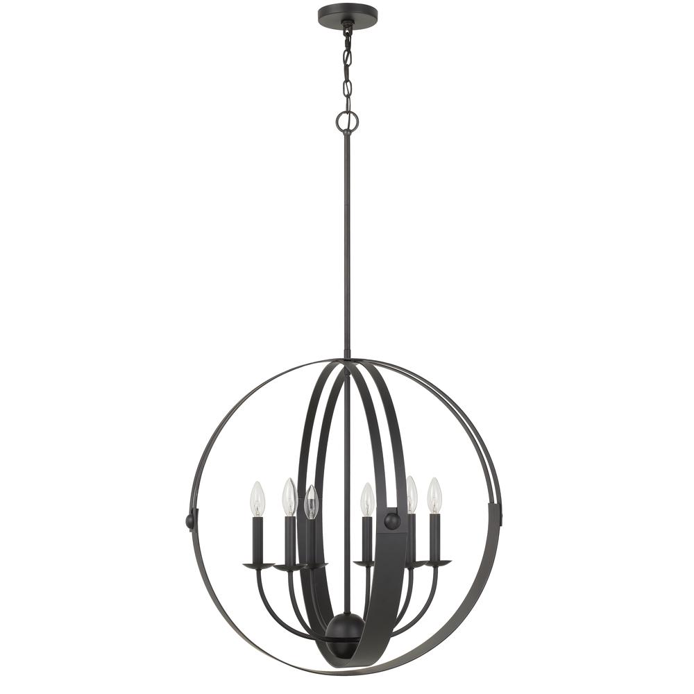 60W X 6 Valais Metal Chandelier. Picture 1