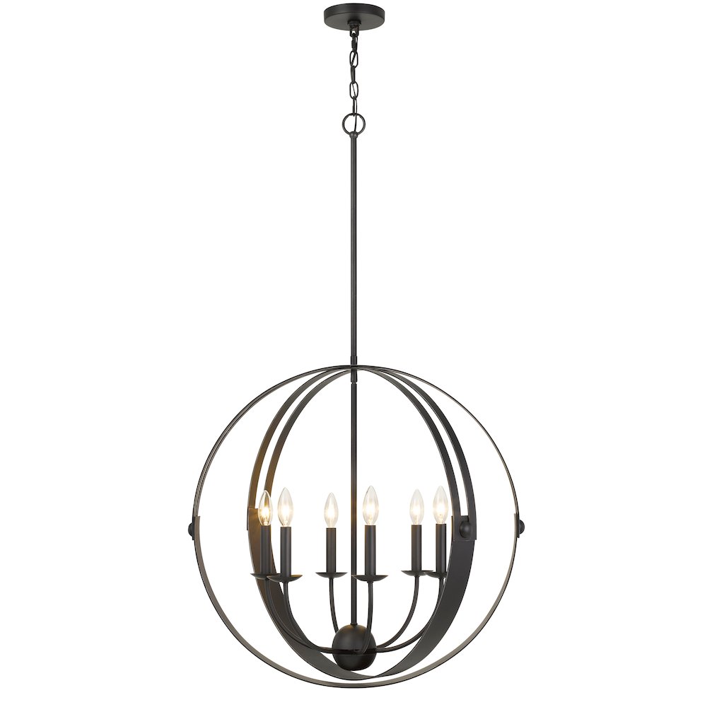 60W X 6 Valais Metal Chandelier. Picture 3