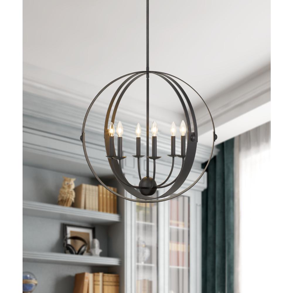 60W X 6 Valais Metal Chandelier. Picture 2