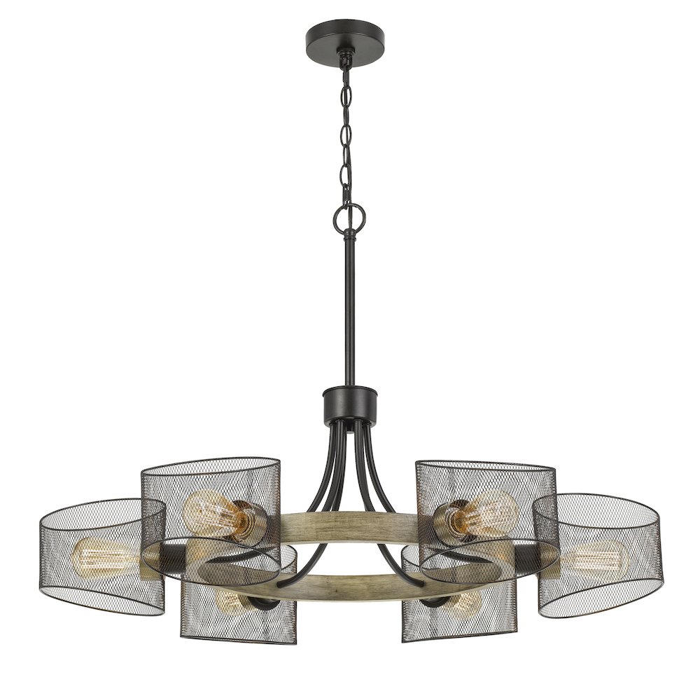 60W X 6 Dronten Metal/Wood Chandelier. Picture 3