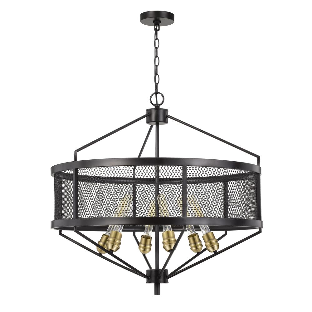 60W X 6 Halle Metal Chandelier (Edison Bulbs Are Not Included). Picture 1