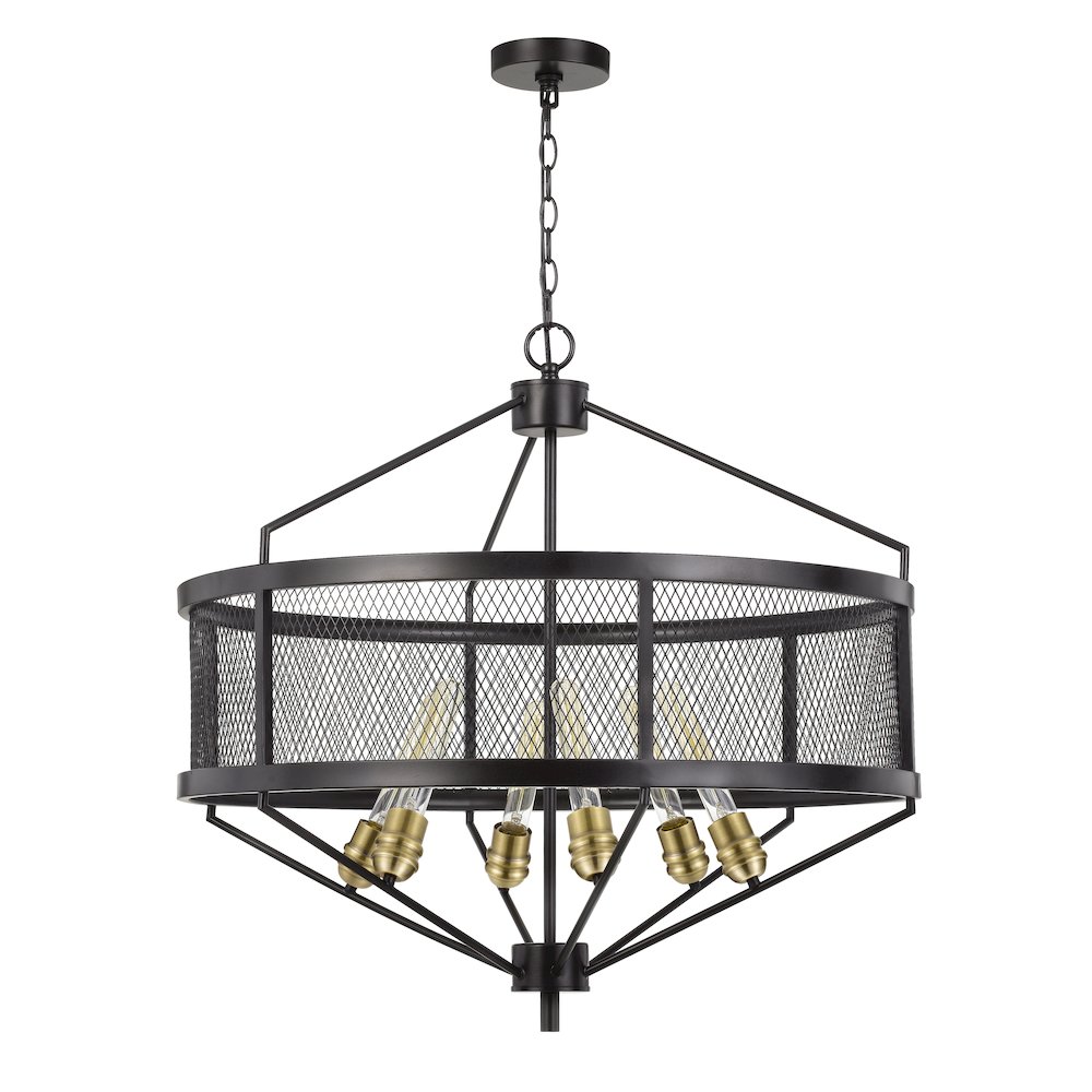 60W X 6 Halle Metal Chandelier (Edison Bulbs Are Not Included). Picture 1