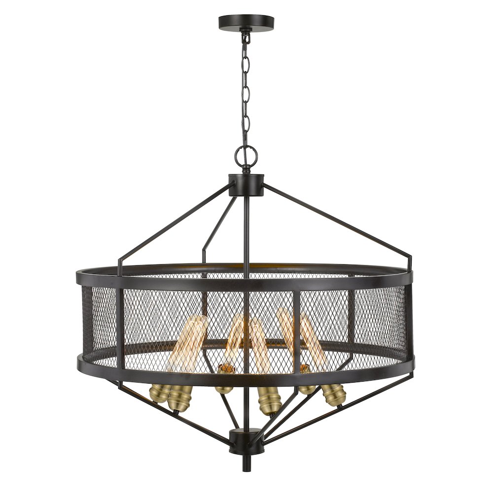 60W X 6 Halle Metal Chandelier (Edison Bulbs Are Not Included). Picture 3