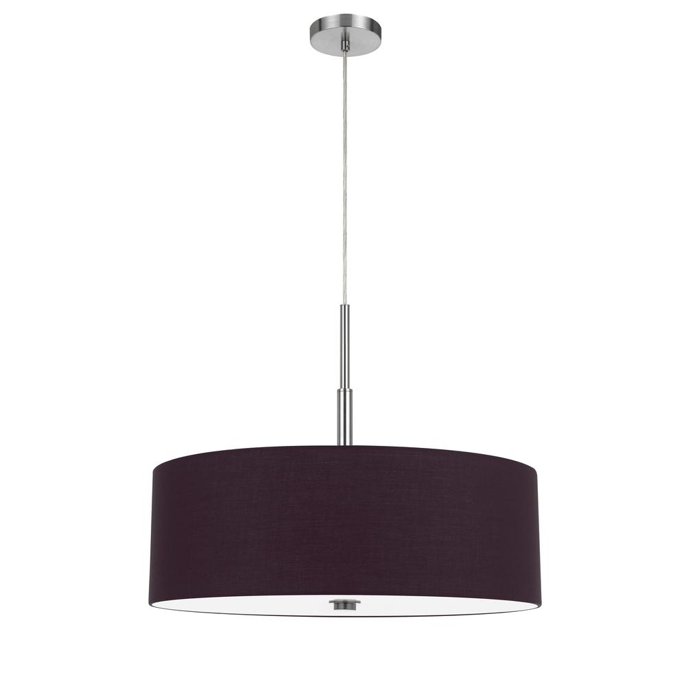 60W x 4 Lonoke pendant fixture with hardback drum shade. Picture 1