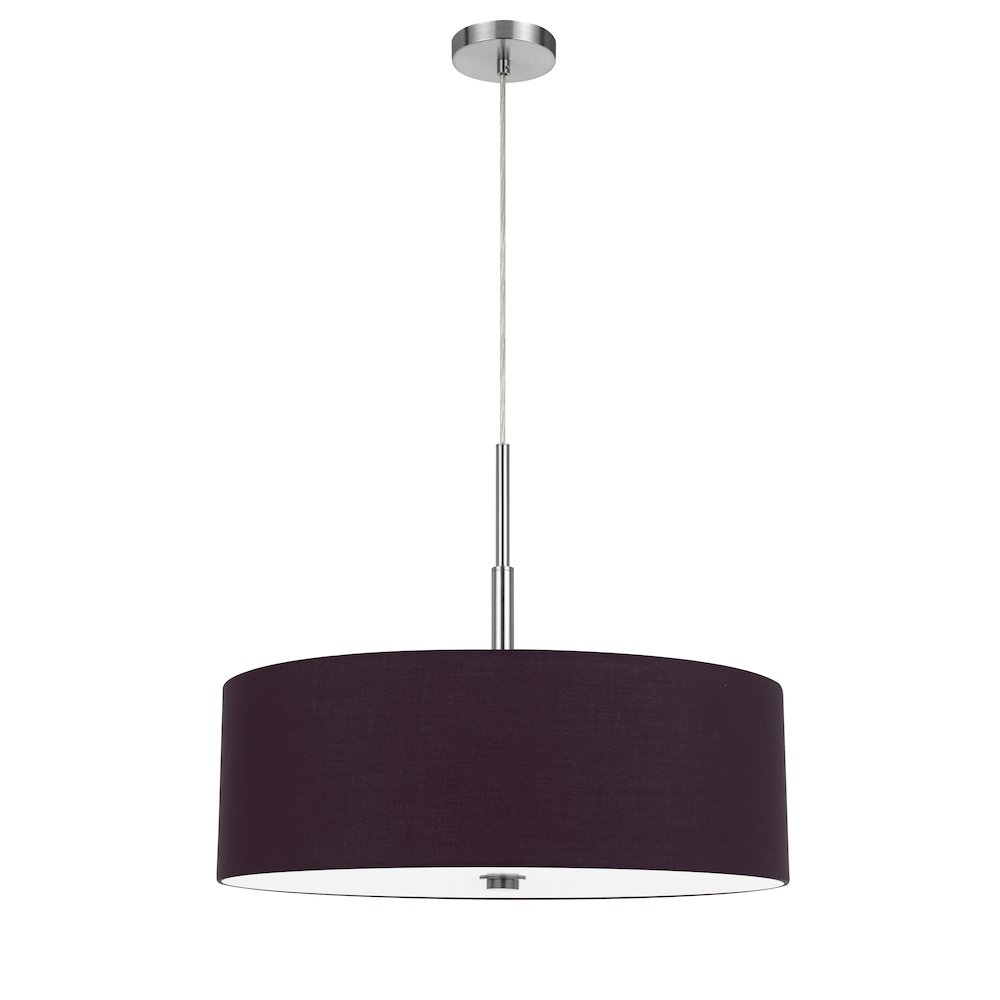 60W x 4 Lonoke pendant fixture with hardback drum shade. Picture 1