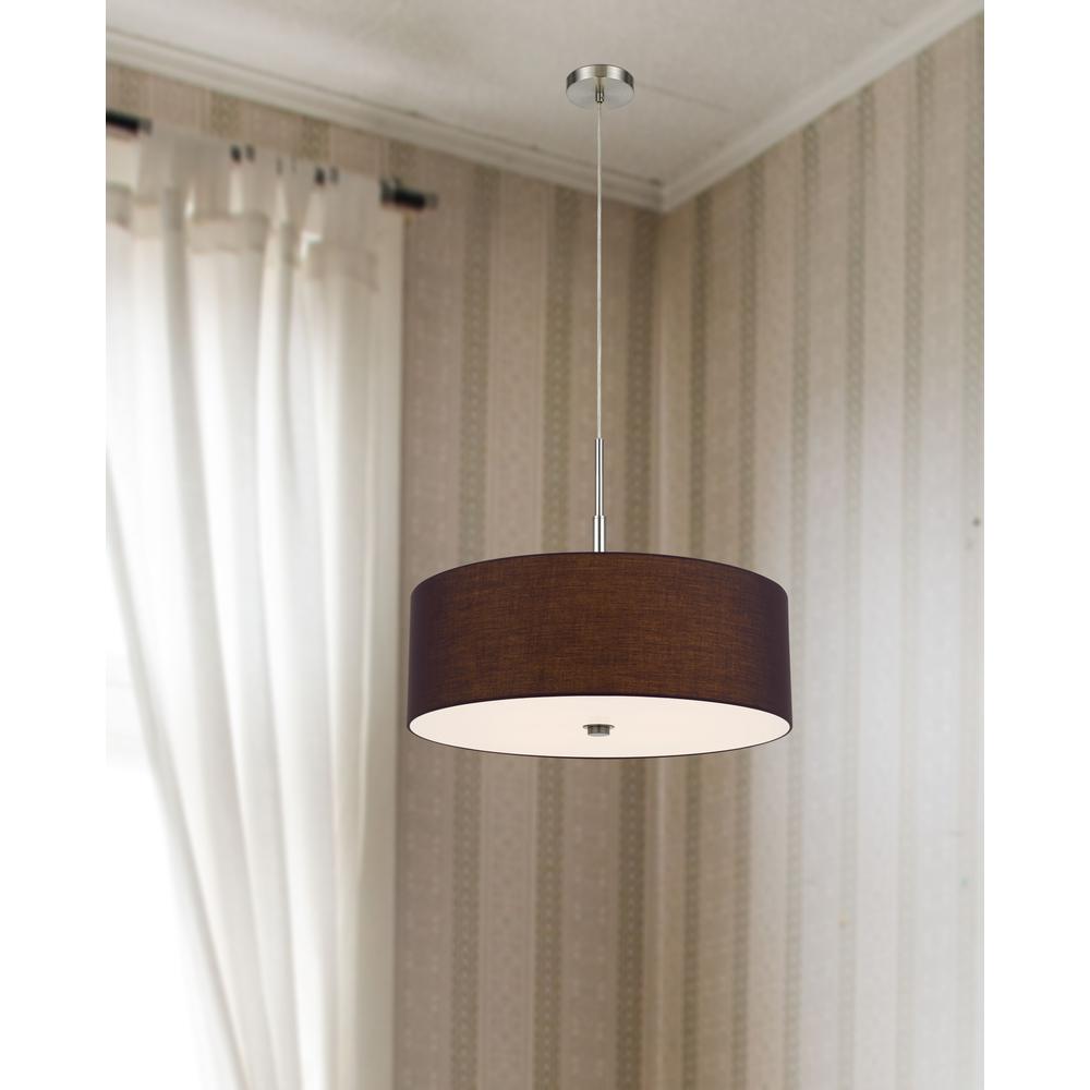 60W x 4 Lonoke pendant fixture with hardback drum shade. Picture 2