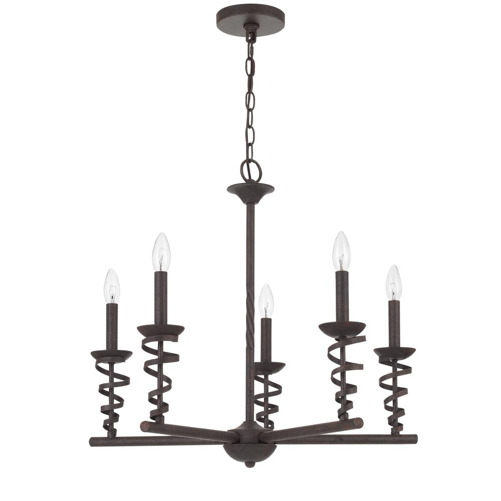 60W x 5 Forbach metal chandelier (Edison Bulbs are included). Picture 1
