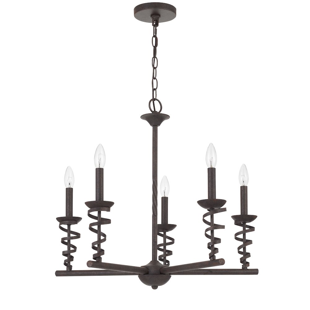 60W x 5 Forbach metal chandelier (Edison Bulbs are included). Picture 1