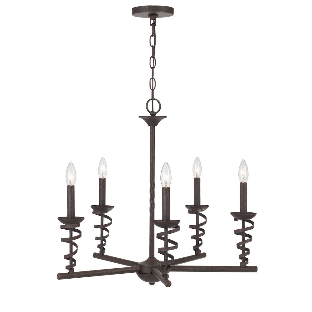 60W x 5 Forbach metal chandelier (Edison Bulbs are included). Picture 3