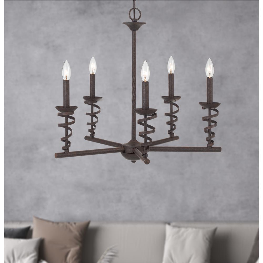 60W x 5 Forbach metal chandelier (Edison Bulbs are included). Picture 2
