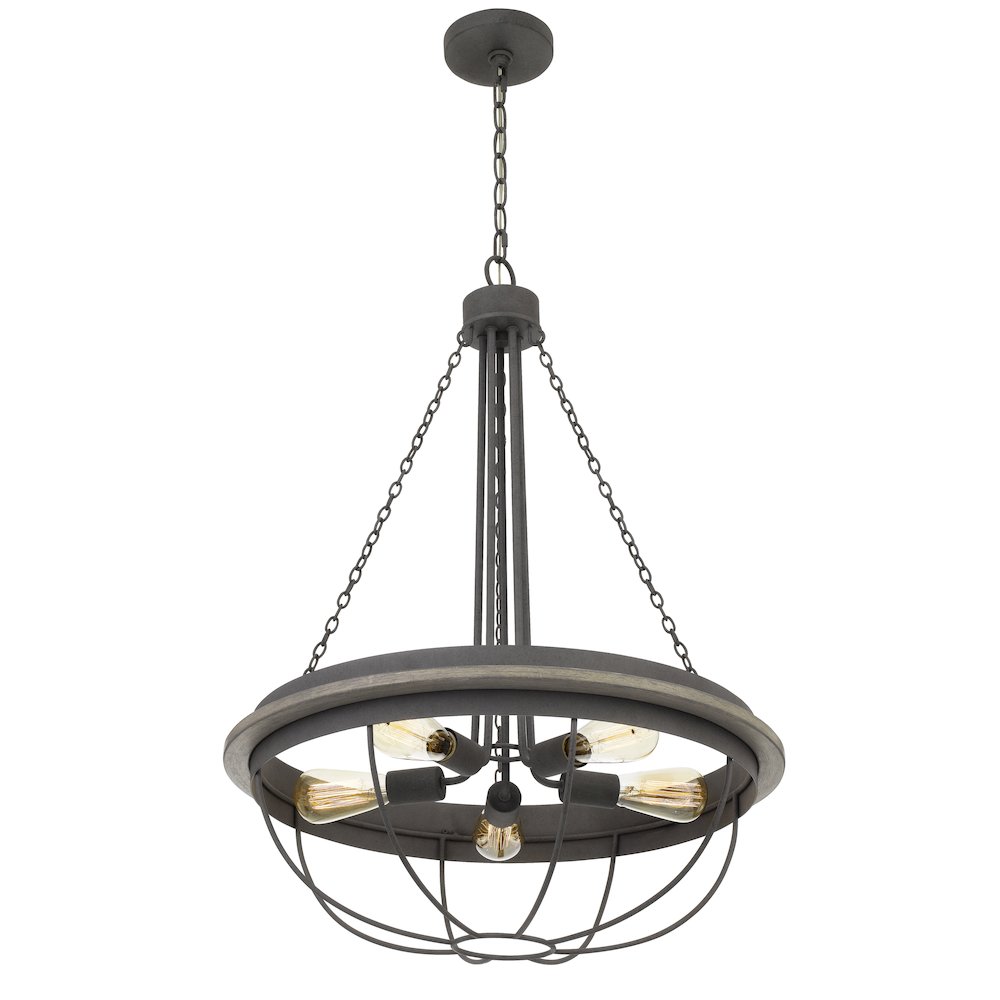60W x 5 Nixa metal chandelier (Edison bulbs NOT included). Picture 3