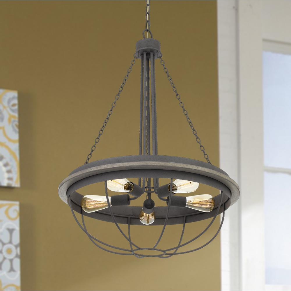 60W x 5 Nixa metal chandelier (Edison bulbs NOT included). Picture 2