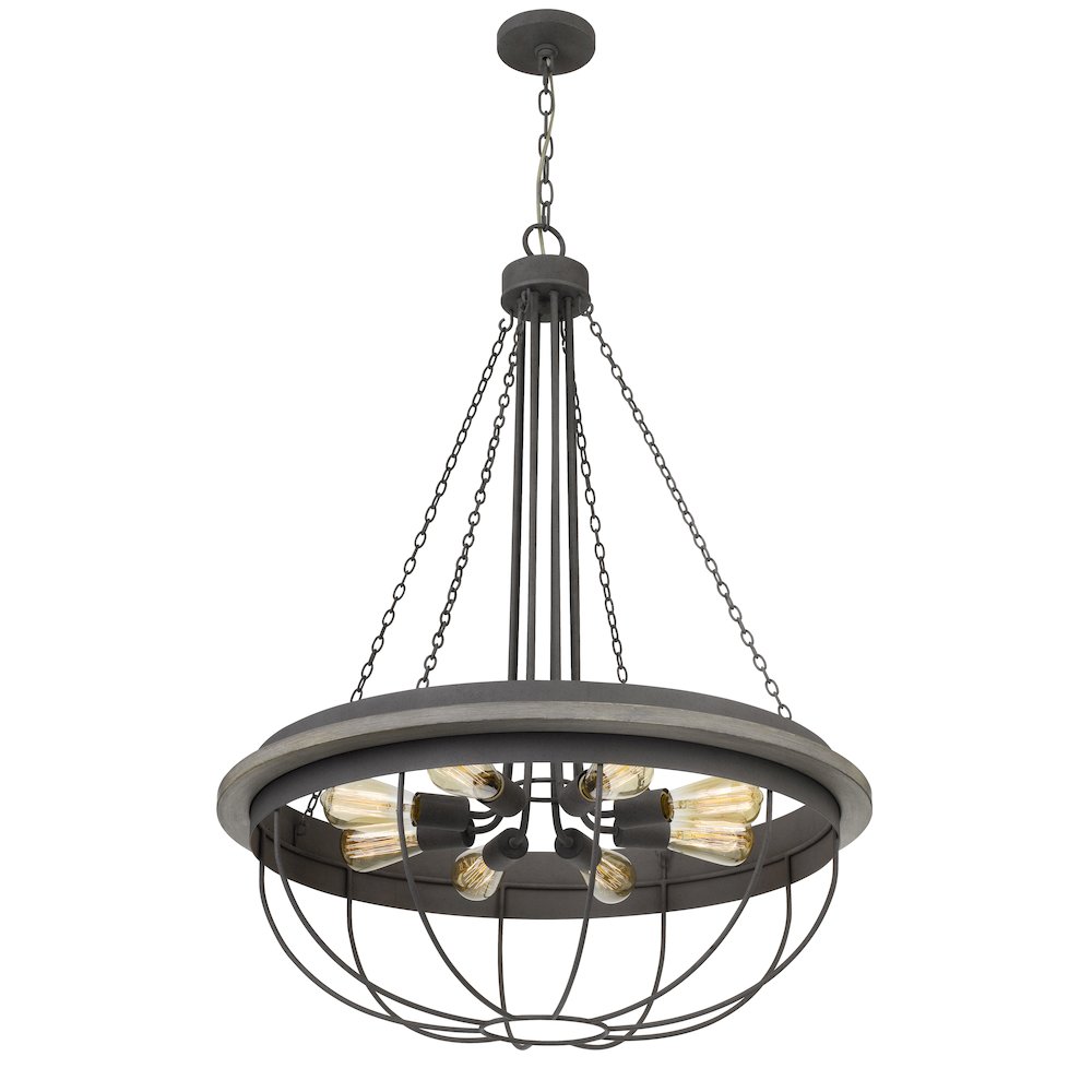60W x 8 Nixa metal chandelier (Edison bulbs NOT included). Picture 3