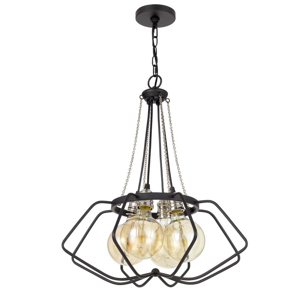 60W x 4 Ladue metal chandelier (Edison bulbs shown ARE included). Picture 1
