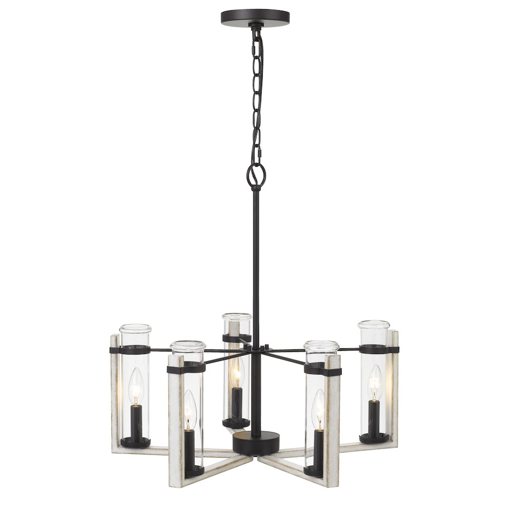 60Wx  5 Olivette metal chandelier with glass shade. Picture 3