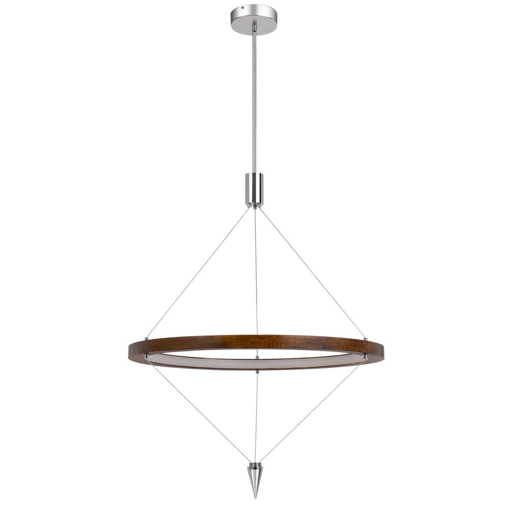 Viterbo integrated dimmable LED pine wood pendant fixture. Picture 1