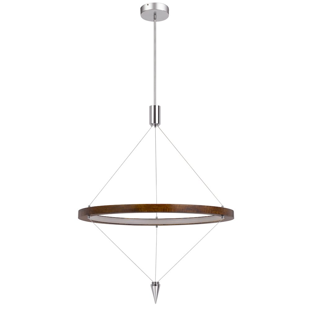 Viterbo integrated dimmable LED pine wood pendant fixture. Picture 1