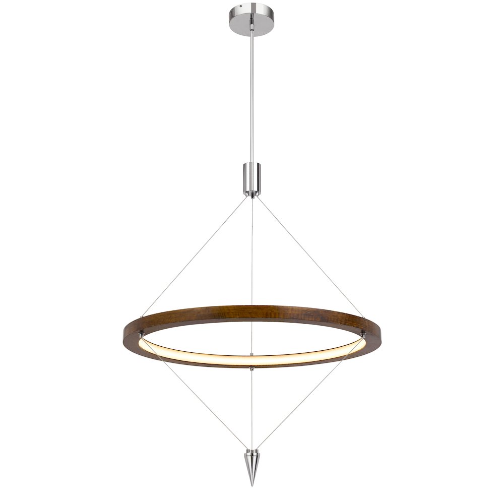 Viterbo integrated dimmable LED pine wood pendant fixture. Picture 3