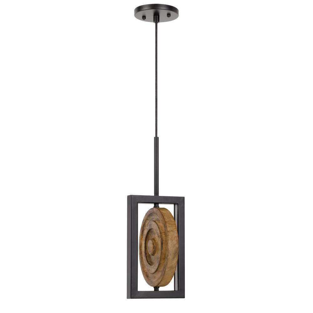 Fano integrated dimmable LED wood/metal mini pendant fixture. Picture 1