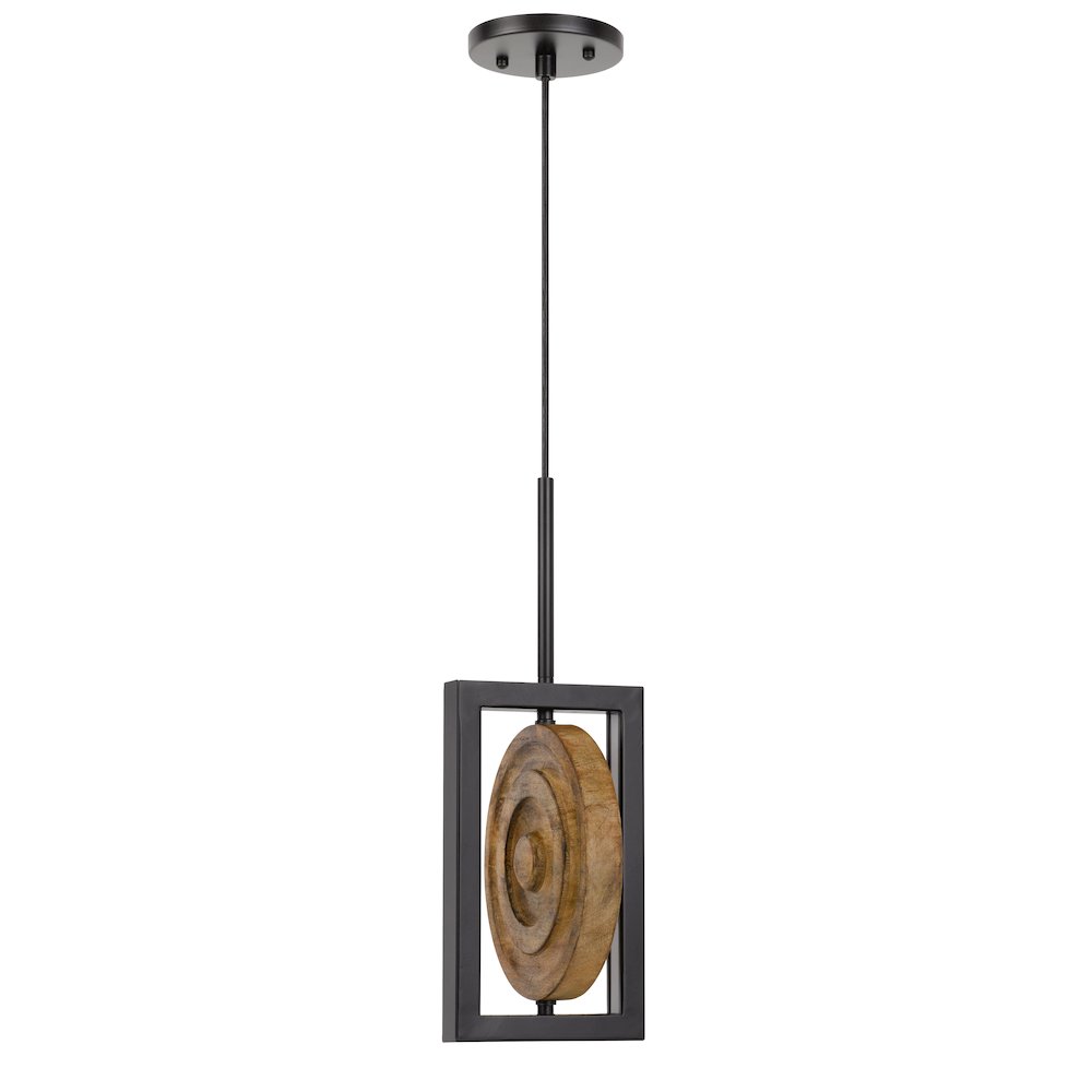 Fano integrated dimmable LED wood/metal mini pendant fixture. Picture 1