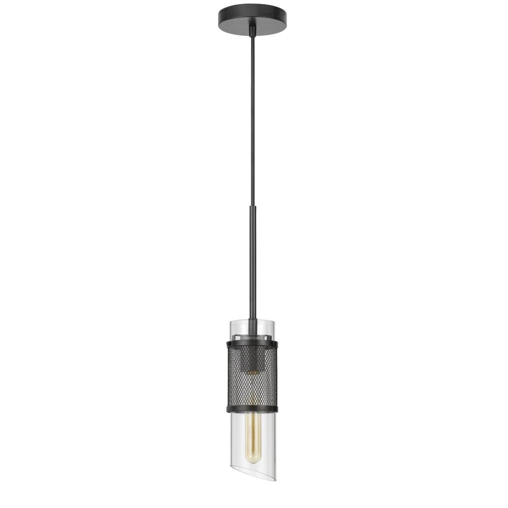 60W Savona double layer glass/metal mini pendant with mesh metal shade. Picture 1