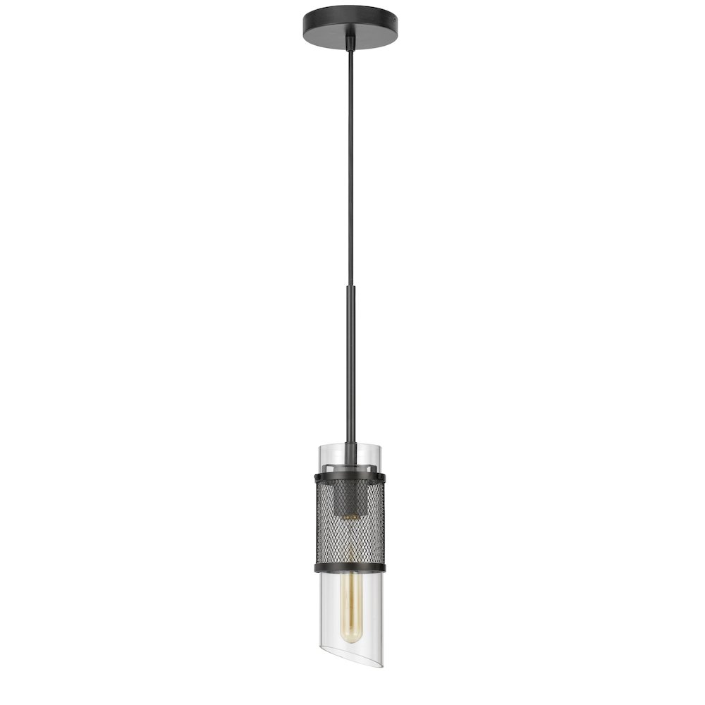 60W Savona double layer glass/metal mini pendant with mesh metal shade. Picture 1