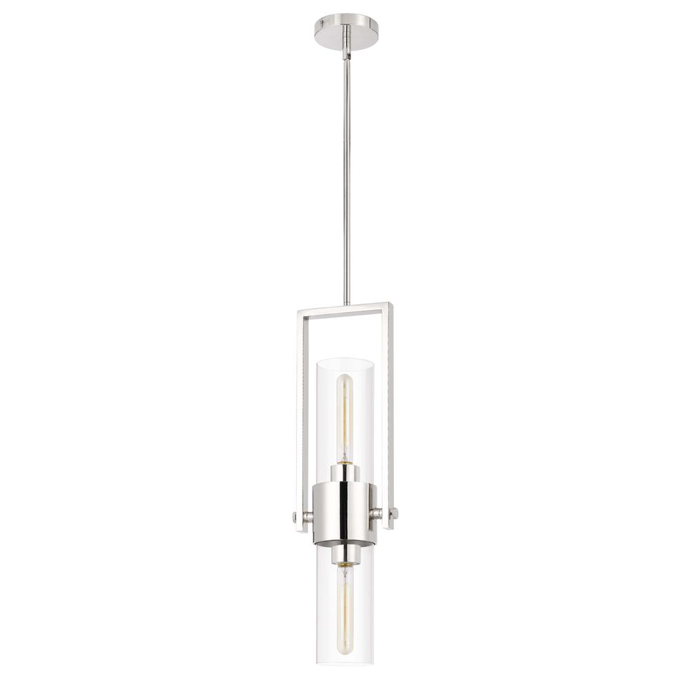 60W Redmond Metal Pendant With Clear Glass Shade. Picture 1