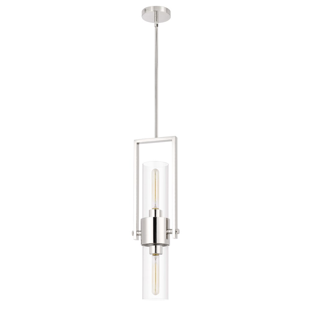 60W Redmond Metal Pendant With Clear Glass Shade. Picture 2