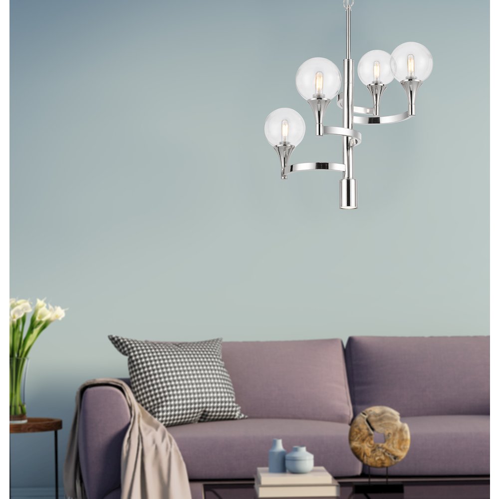 15W X 4 Milbank Metal Chandelier. Picture 3